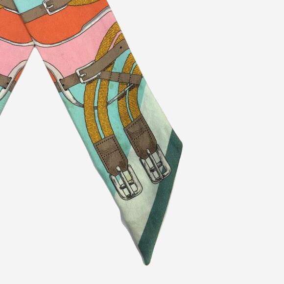 Hermes Grand Manege Twilly Multicolor 100% Silk Scarf - Picture 5 of 9